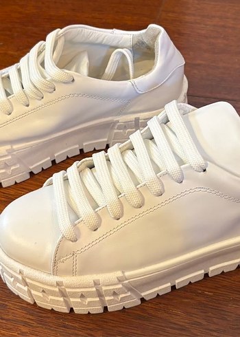 Mandy Beyaz Deri Kadın Spor Ayakkabı - Görsel 3