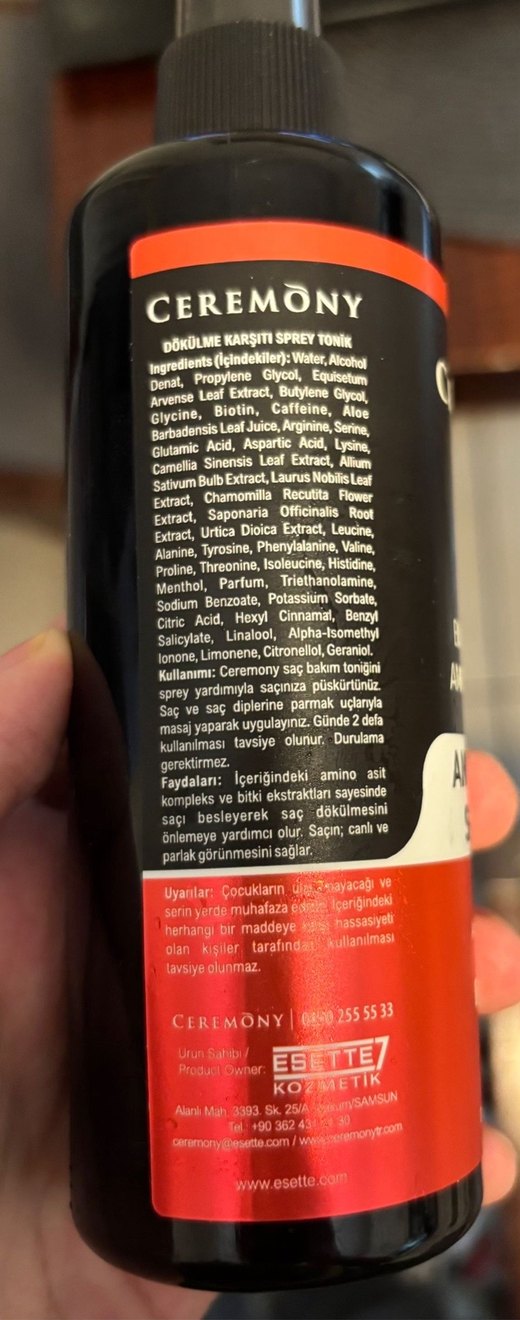 Ceremony Dökülme Karşıtı Sprey Tonik - Görsel 3