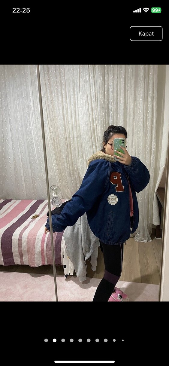 Oversıze denim mont - Görsel 2