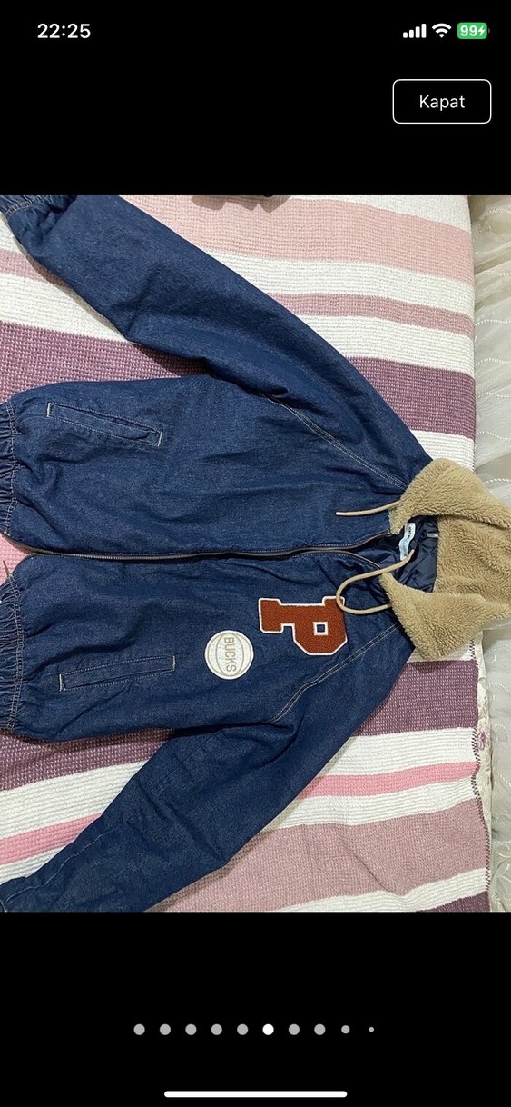 Oversıze denim mont - Görsel 3