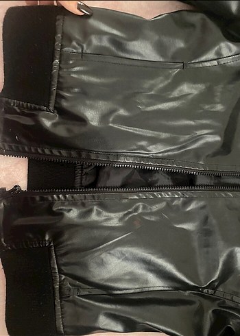 Siyah Deri Biker Ceket - Görsel 8