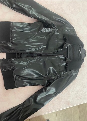 Siyah Deri Biker Ceket - Görsel 6