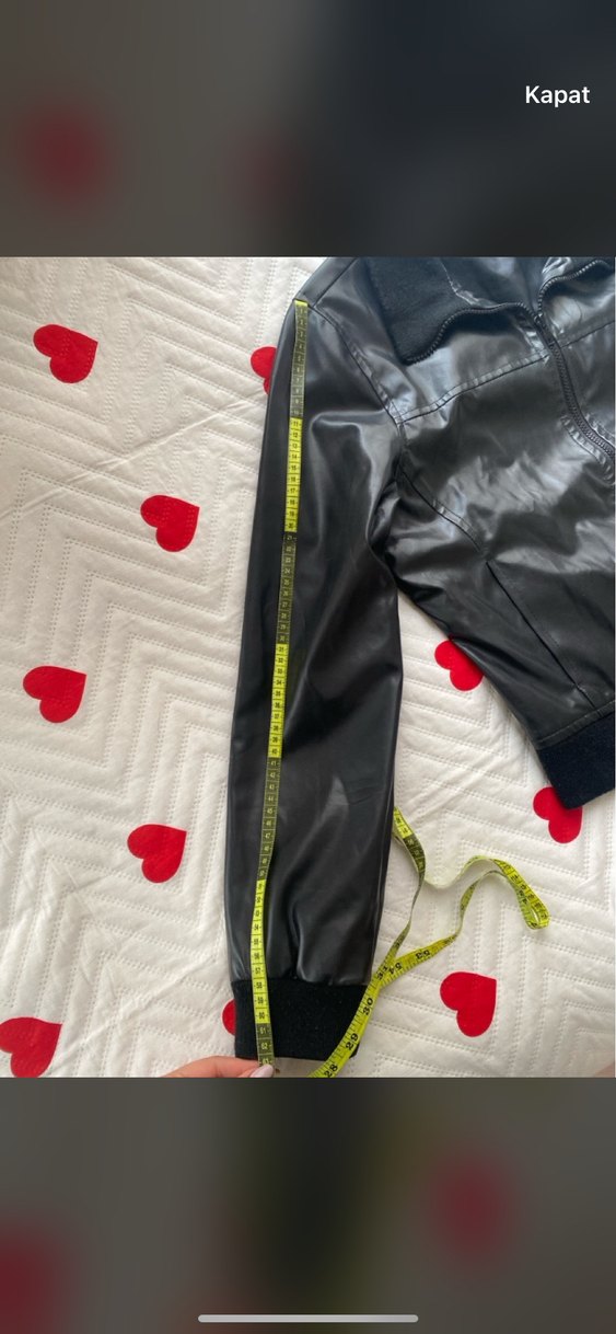 Siyah Deri Biker Ceket - Görsel 4