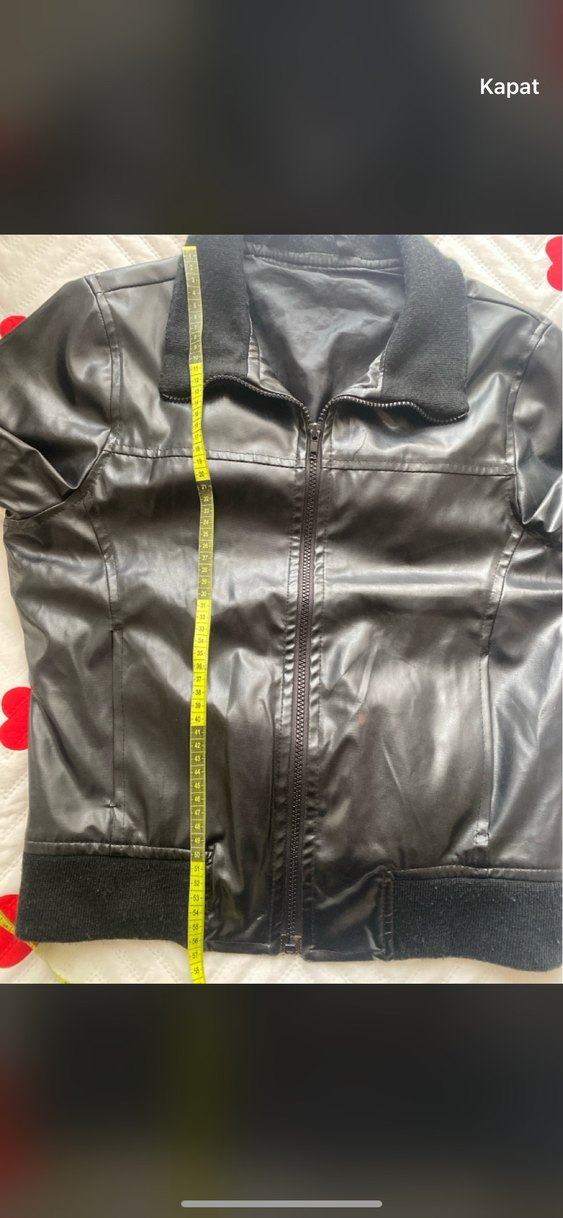 Siyah Deri Biker Ceket - Görsel 2