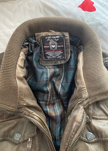 Kahverengi Deri Biker Ceket - Görsel 6