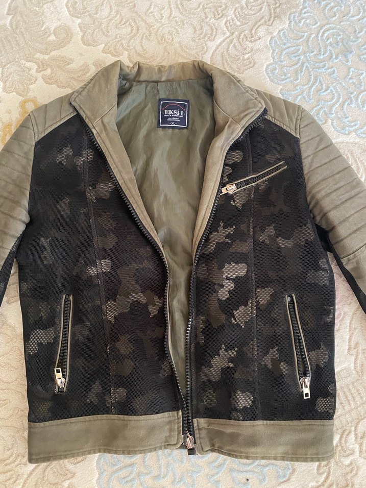 Erkek Kamuflaj  Biker Ceket - Görsel 3