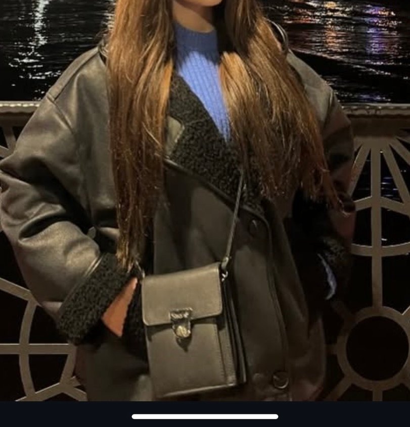 Siyah Kürklü Deri Kadın Ceket - Görsel 3