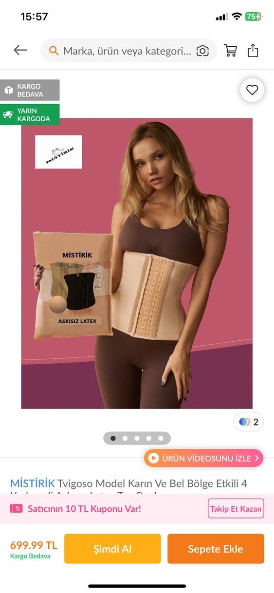 Bej ten rengi agraflı korse - Görsel 2