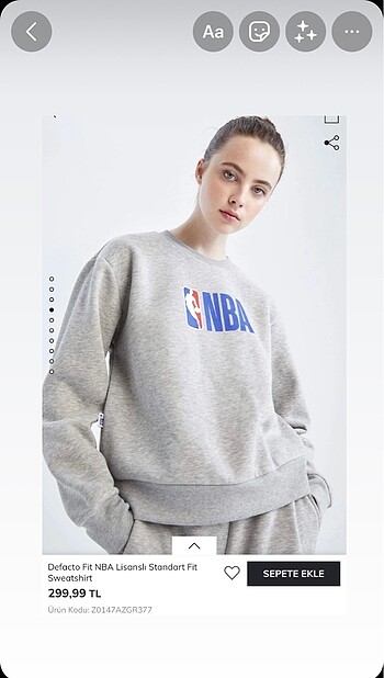 Defacto NBA Sweatshirt
