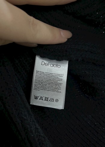 Siyah V Yaka Örgü Kadın Süveter - Görsel 3