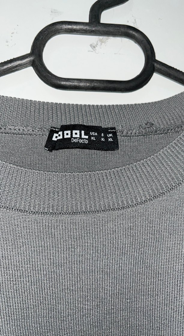 Gri Uzun Kollu İnce Kadın Kazak - Görsel 2