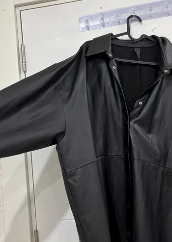 Siyah Deri Ceket Gömlek - Görsel 2