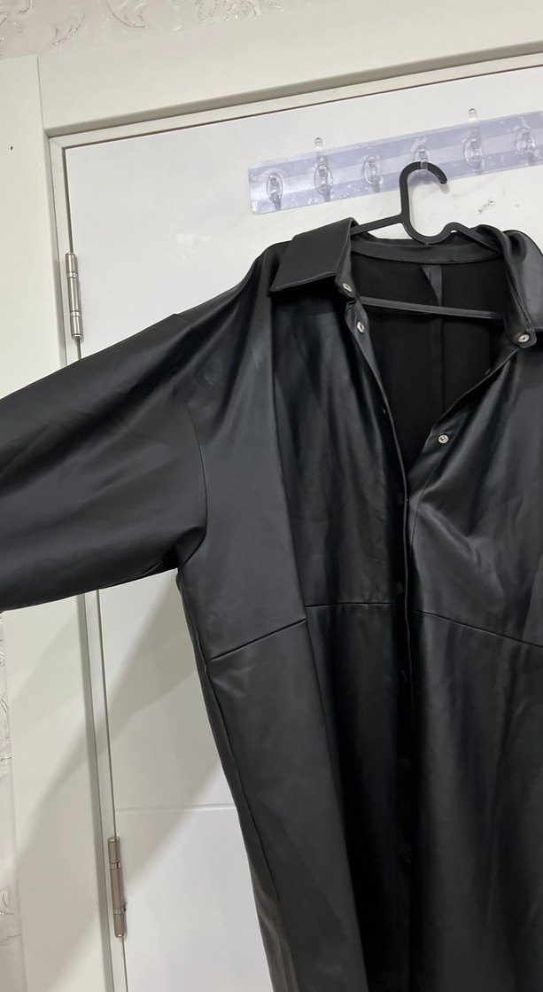 Siyah Deri Ceket Gömlek - Görsel 2