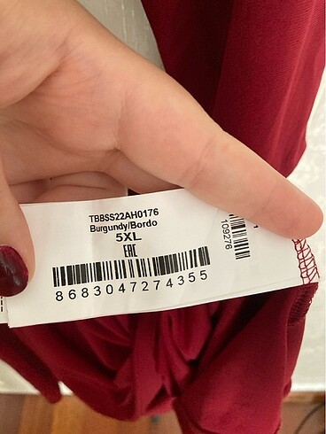 Trendyol Bordo Kruvaze Yaka Elbise - Görsel 5