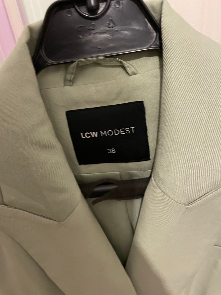 Gri Kadın Ofis Blazeri, Normal Boy, Düğmeli - Görsel 2