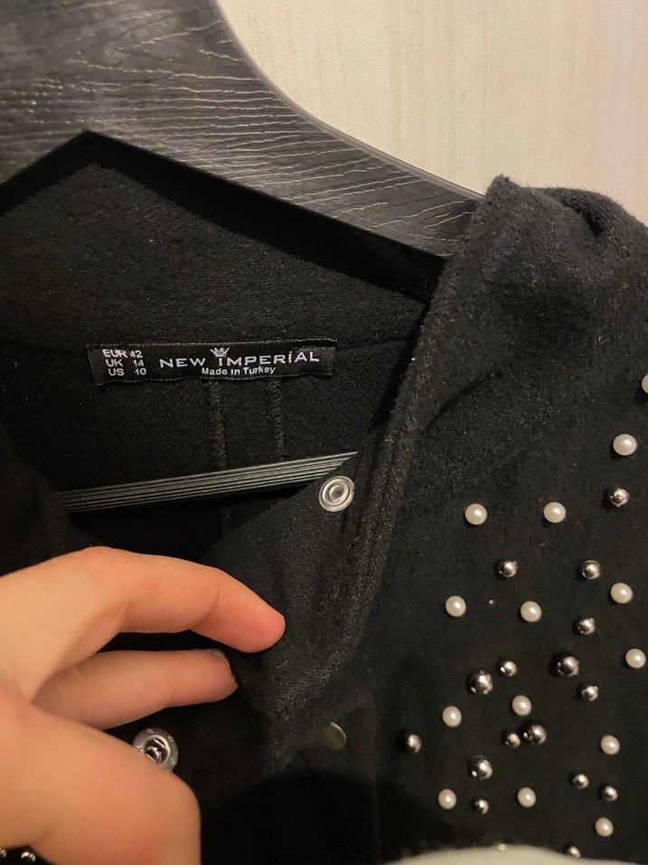 Düğmeli Siyah Midi Kadın Kaban - Görsel 2