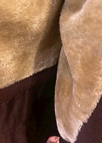 Bordo Kürklü Kadın Midi Ceket - Görsel 4