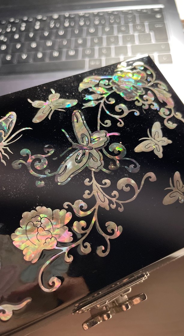 Kelebek Desenli Siyah Makyaj Kutusu - Görsel 3