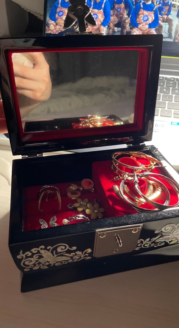 Kelebek Desenli Siyah Makyaj Kutusu - Görsel 4