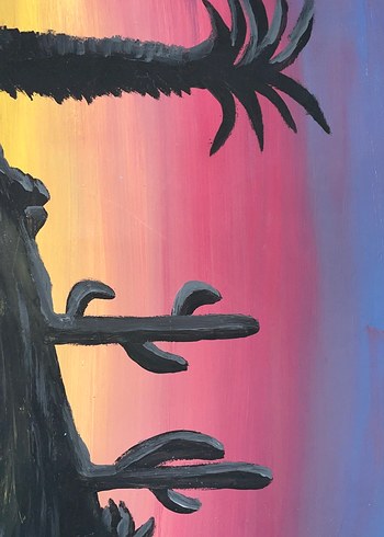 Karanlık Tonlarda Çöl Manzarası Tablosu - Görsel 2