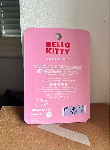 Skinny Dip London Skinnydip Hello Kitty Lip Balm