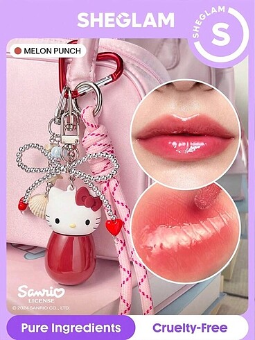 Beden Sheglam Hello Kitty Melon Punch Lip Gloss