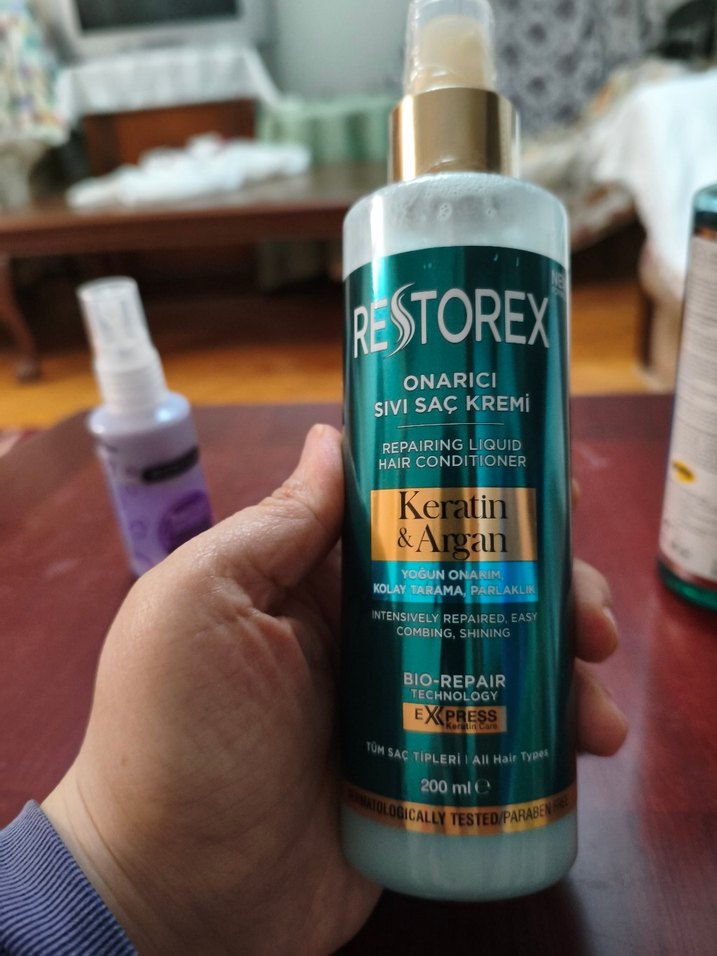 Restorex Keratin & Argan Onarıcı Sıvı Saç Kremi 200 ml - Görsel 2