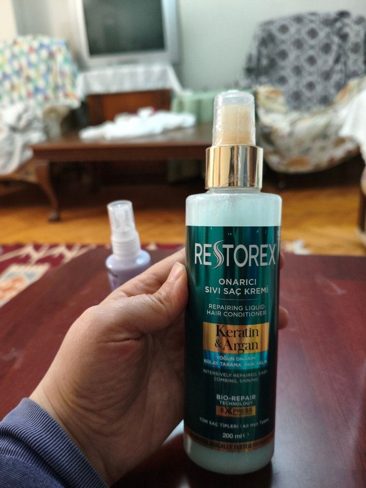 Restorex Keratin & Argan Onarıcı Sıvı Saç Kremi 200 ml - Görsel 4