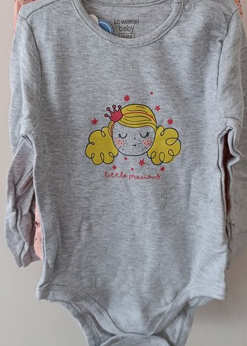 Pembe Baskılı Uzun Kollu Bebek Body - Görsel 2