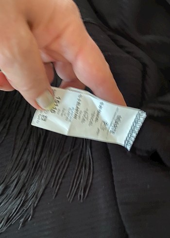m Beden siyah Renk Siyah Püsküllü Uzun Bohem Abiye Elbise