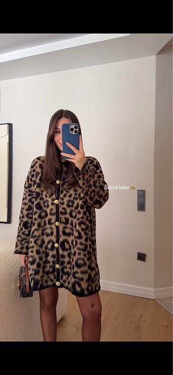 Zara LEOPAR YÜN HIRKA