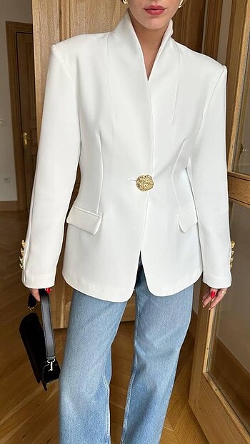 Zara GOLD DÜĞMELİ BLAZER CEKET