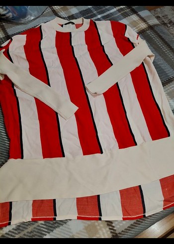 İnvee Uzun Kollu, Salaş Kesim Çizgili Kadın Kazak - Görsel 4