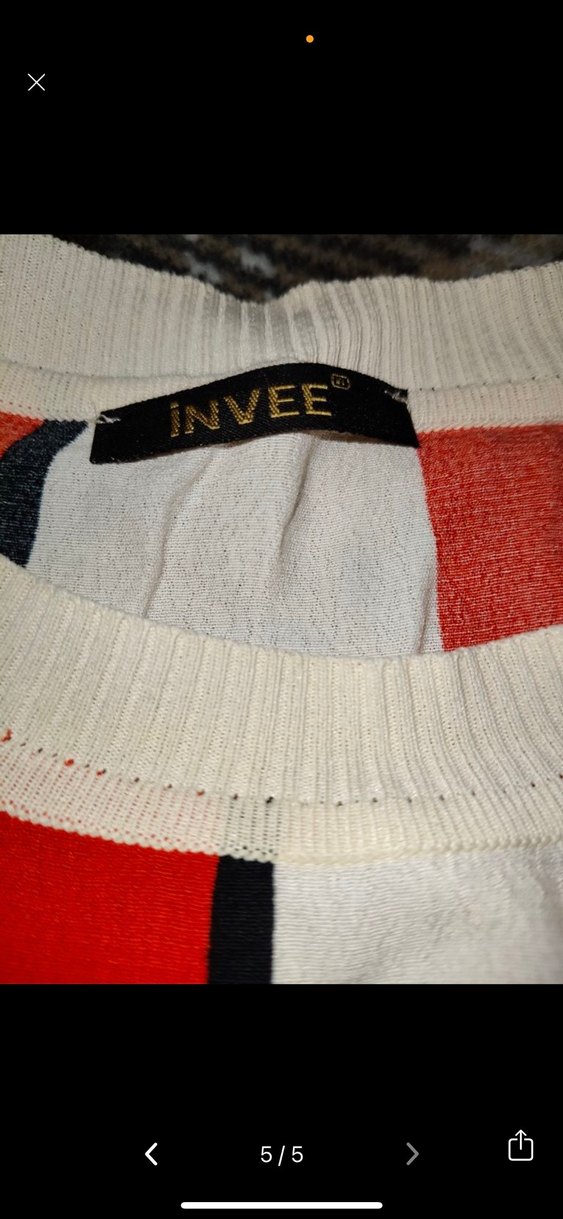 İnvee Uzun Kollu, Salaş Kesim Çizgili Kadın Kazak - Görsel 5