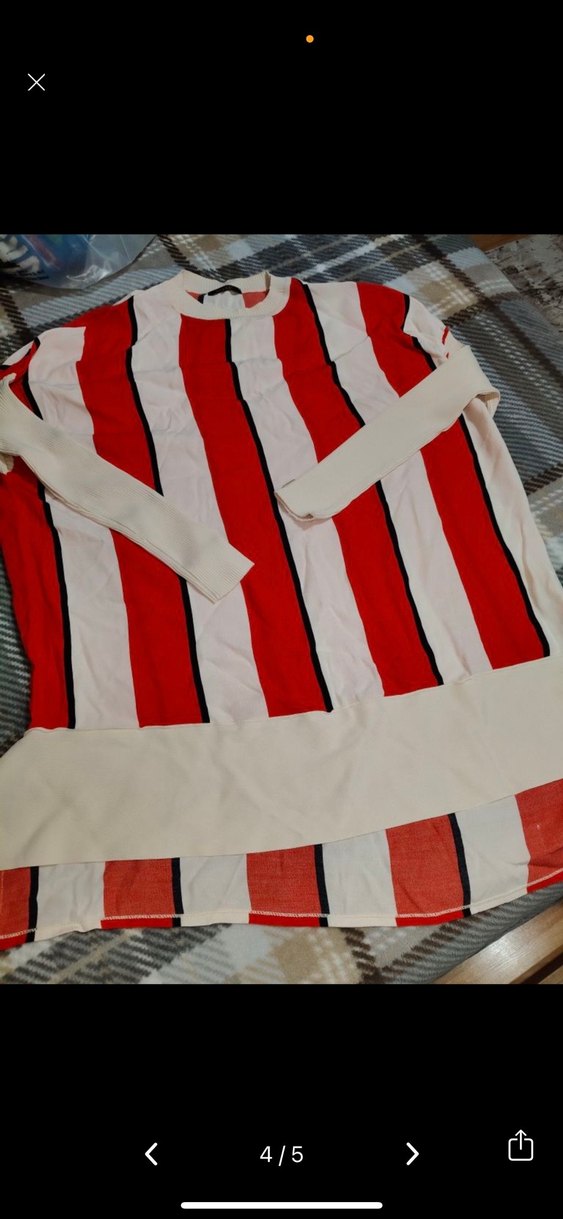 İnvee Uzun Kollu, Salaş Kesim Çizgili Kadın Kazak - Görsel 4