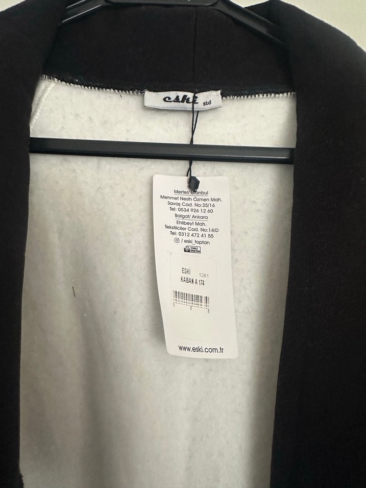 Beyaz Siyah Şal Yaka Uzun Kadın hırka - Görsel 2