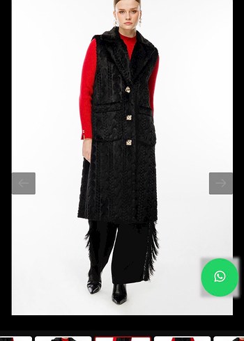 Ghisa Siyah Uzun Kürklü Kadın Yelek - Görsel 2