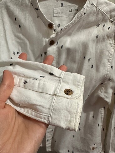 4 Yaş Beden beyaz Renk Zara pamuklu gömlek