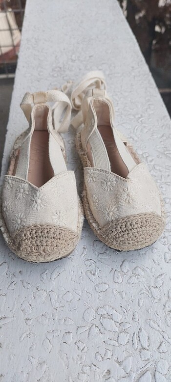 Zara espadril bağcıklı ayakkabı