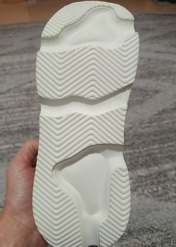 Gri Elastik Spor Kadın Sneakers - Görsel 4