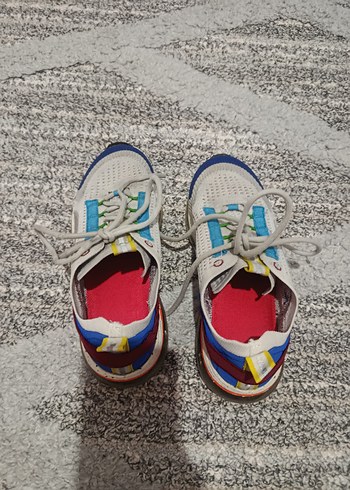 Gri Çok Renkli Dolgu Topuklu Spor Ayakkabı - Görsel 4