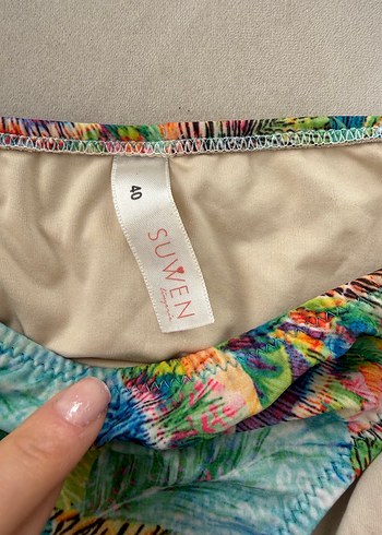 Renkli Bağcıklı Bohem Bikini Takımı - Görsel 2