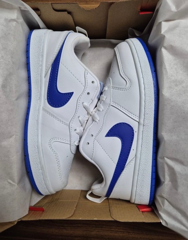 Beyaz Lacivert Nike Spor Ayakkabı - Görsel 3