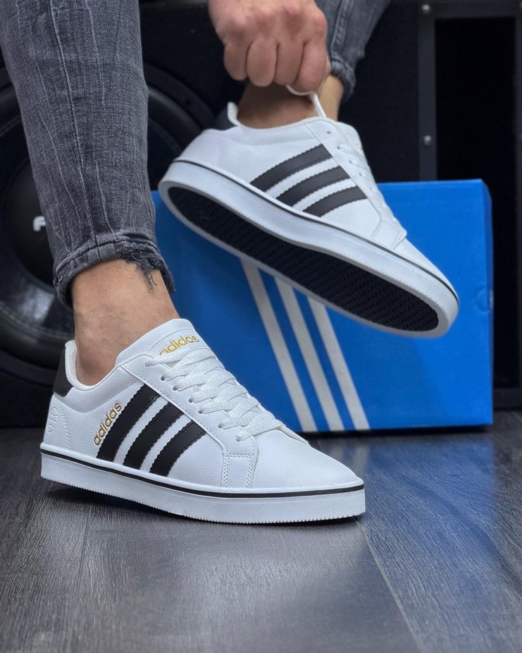 Siyah Beyaz Adidas Erkek Günlük Spor Ayakkabı - Görsel 2