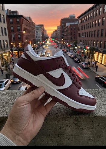 Bordo Beyaz Sneaker - Görsel 3