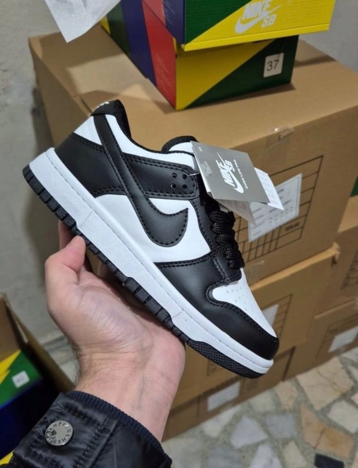 Siyah Beyaz Platform Topuklu Spor Ayakkabı - Görsel 2