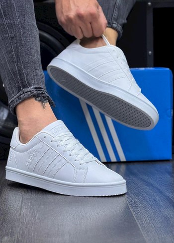 Beyaz Siyah Çizgili Adidas Erkek Spor Ayakkabı - Görsel 2