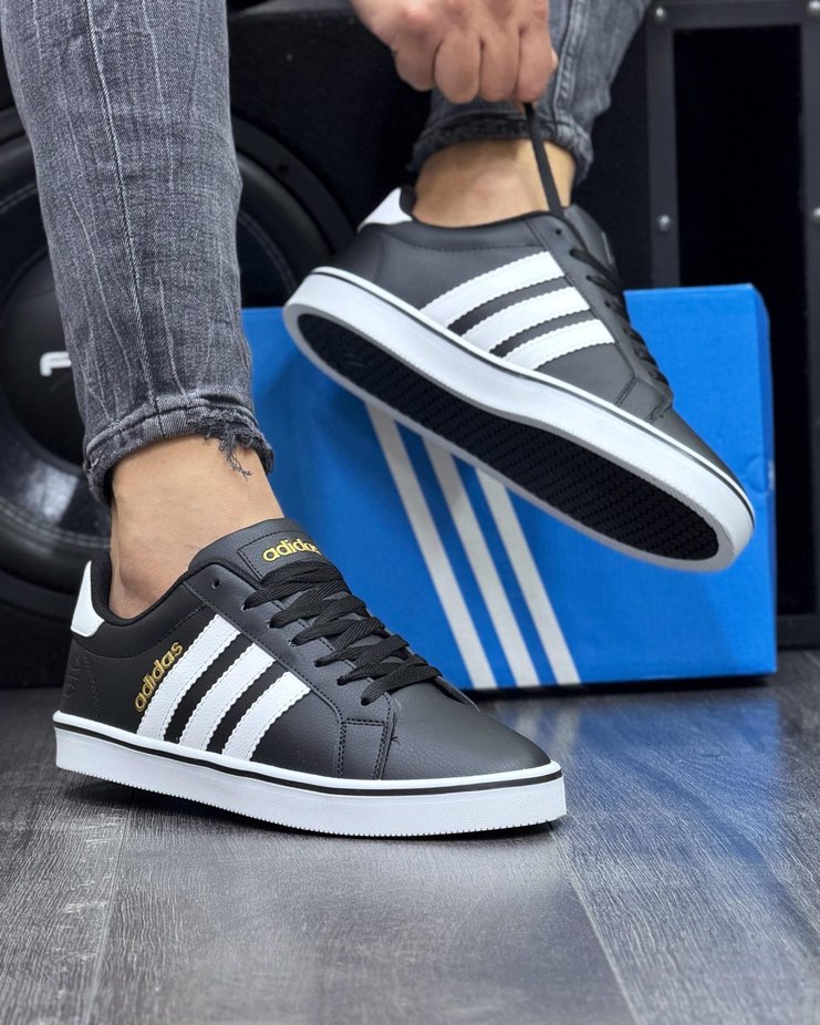 Beyaz Siyah Çizgili Adidas Erkek Spor Ayakkabı - Görsel 3