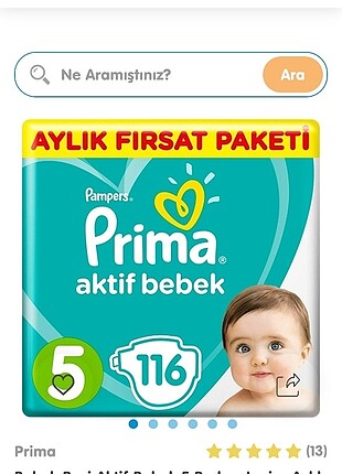 Prima Bebek bezi 5 numara