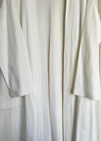 Krem rengi uzun Kollu Salaş Kadın Sabahlık - Görsel 5